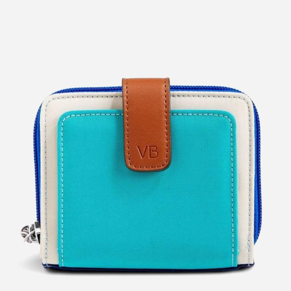 Vera Bradley RFID Pocket Wallet in Cool Lagoon nwt